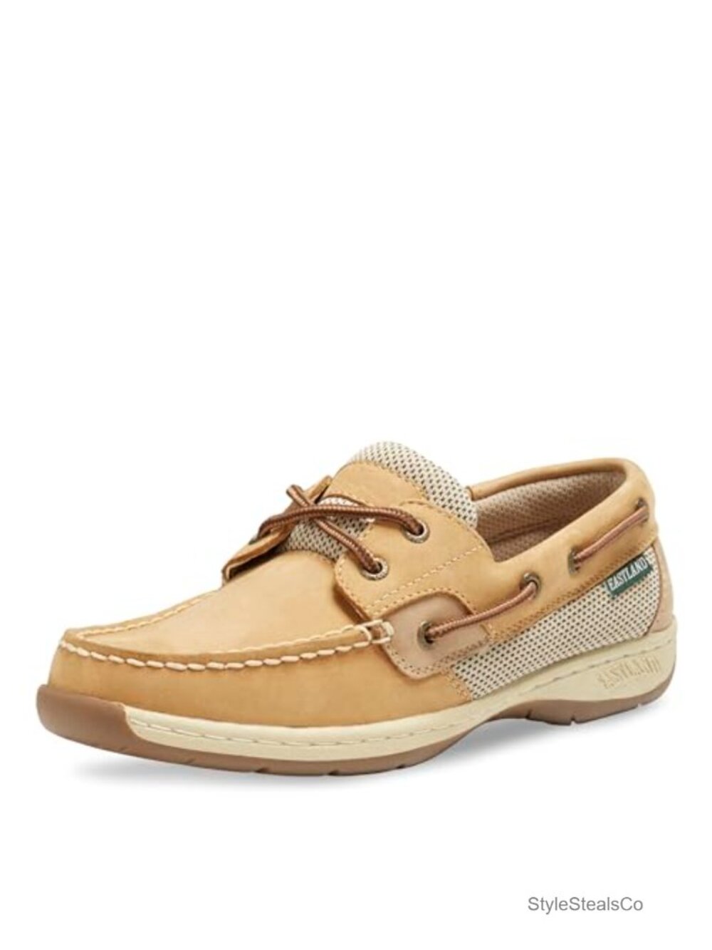 Leather Boat Shoe Lace-Up Cushioned Oxford Casual Walking Shoe